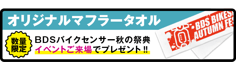 数量限定 BDSバイクセンサー秋の祭典 イベントご来場でプレゼント！オリジナルマフラータオル